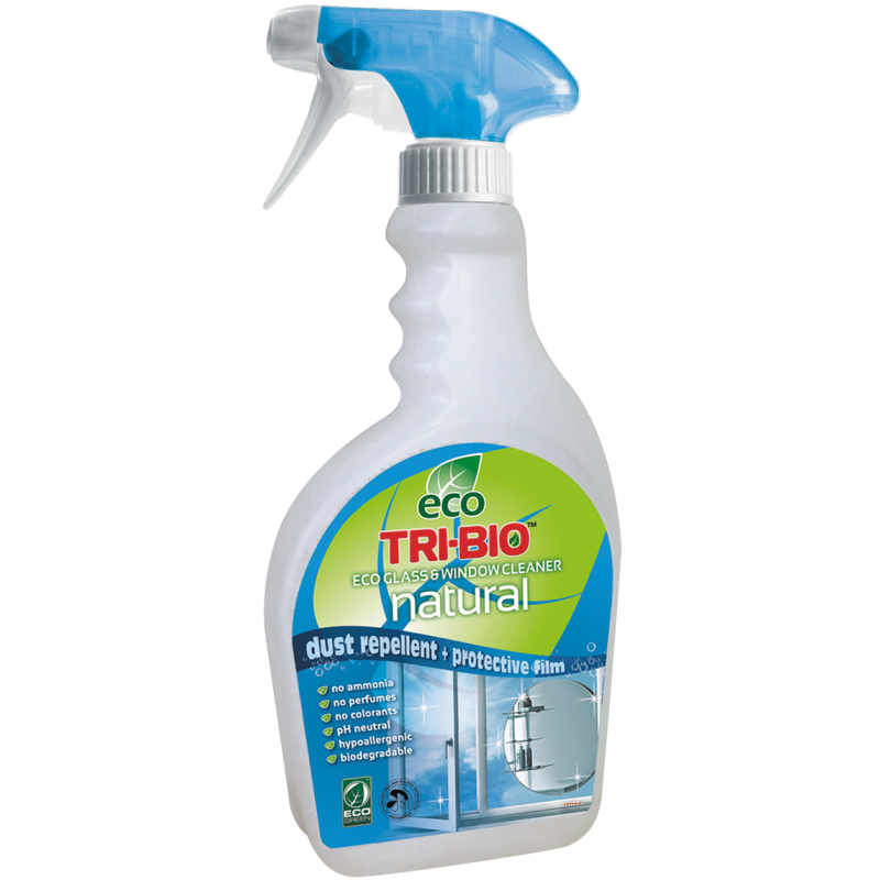 Натурален еко препарат за стъкла и прозорци, пластмасова бутилка с Tri-Bio
