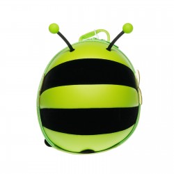 Мини детска раница - пчеличка с предпазен колан, зелена