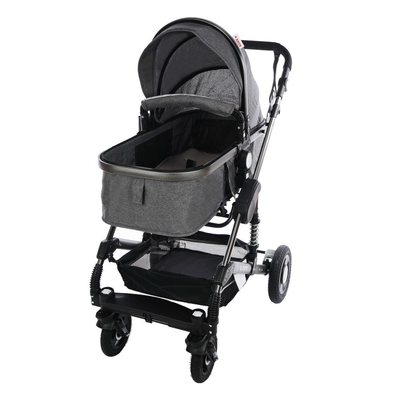 Комбинирана детска количка FONTANA 3 в 1, черна ZIZITO