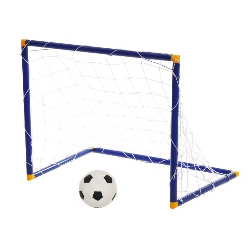 Футболна врата с мрежа, размери: 55,5 х 88 х 45,5 см., топка и помпа