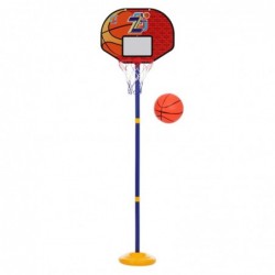 Баскетболен кош с мрежа и топка, регулируем от 68 до 144 см.