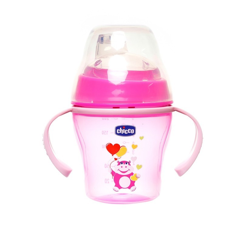 Полипропиленова преходна чаша, Soft cup, 200 мл., цвят: розов Chicco