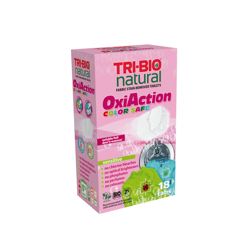 Натурални таблетки за премахване на петна за цветно пране, Tri-Bio