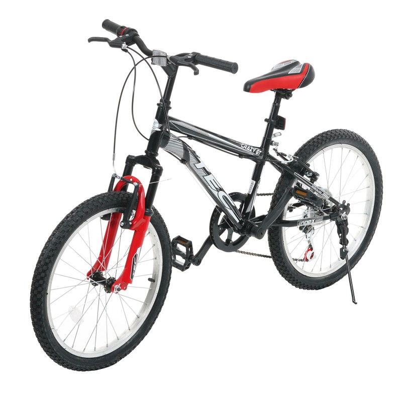 Детски велосипед TEC - CRAZY GT 20", 7 скорости - Черен с червено