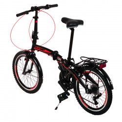 Сгъваем градски велосипед CAMP Q10 FOLDABLE BIKE 20", 7 скорости, чер
