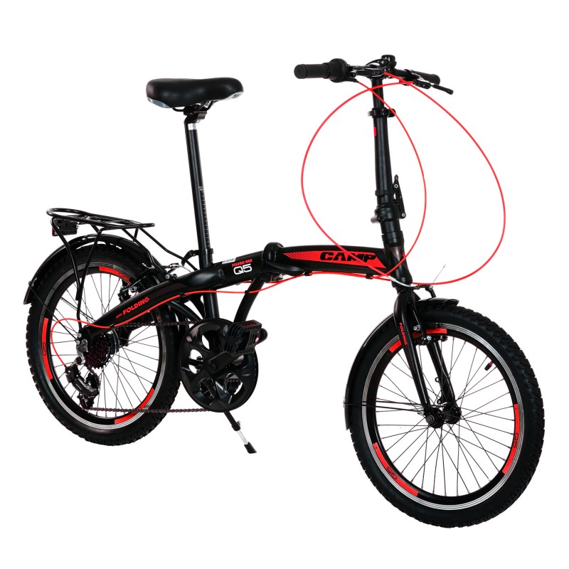 Сгъваем градски велосипед CAMP Q10 FOLDABLE BIKE 20", 7 скорости, чер CAMP