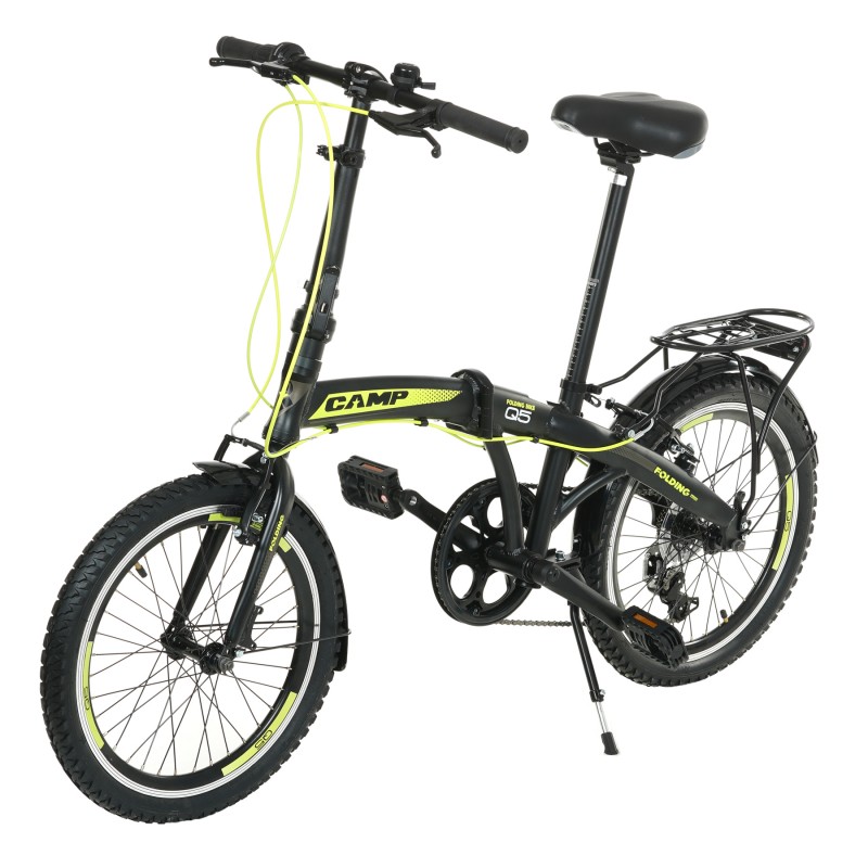 Сгъваем градски велосипед CAMP Q10 FOLDABLE BIKE 20", 7 скорости - Черен с жълто