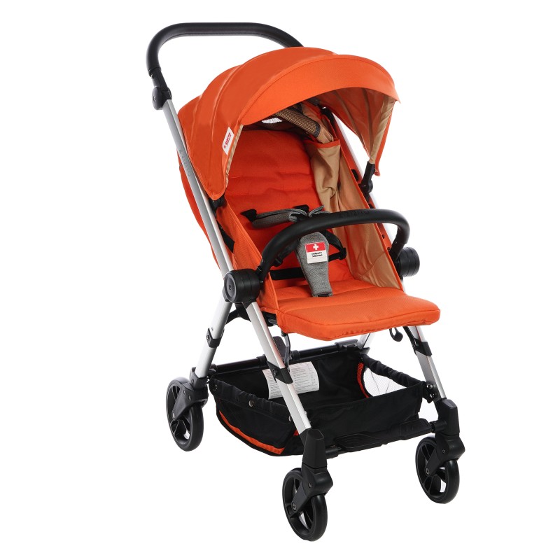 Детска количка BIANCHI с швейцарска конструкция и дизайн, оранжева - Оранжев