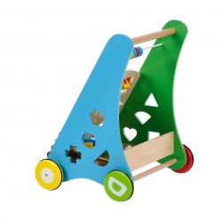 Детска дървена играчка за бутане - проходилка с активности WOODEN 36706 11