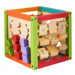 Дървен дидактически активен образователен куб WOODEN 36720 3