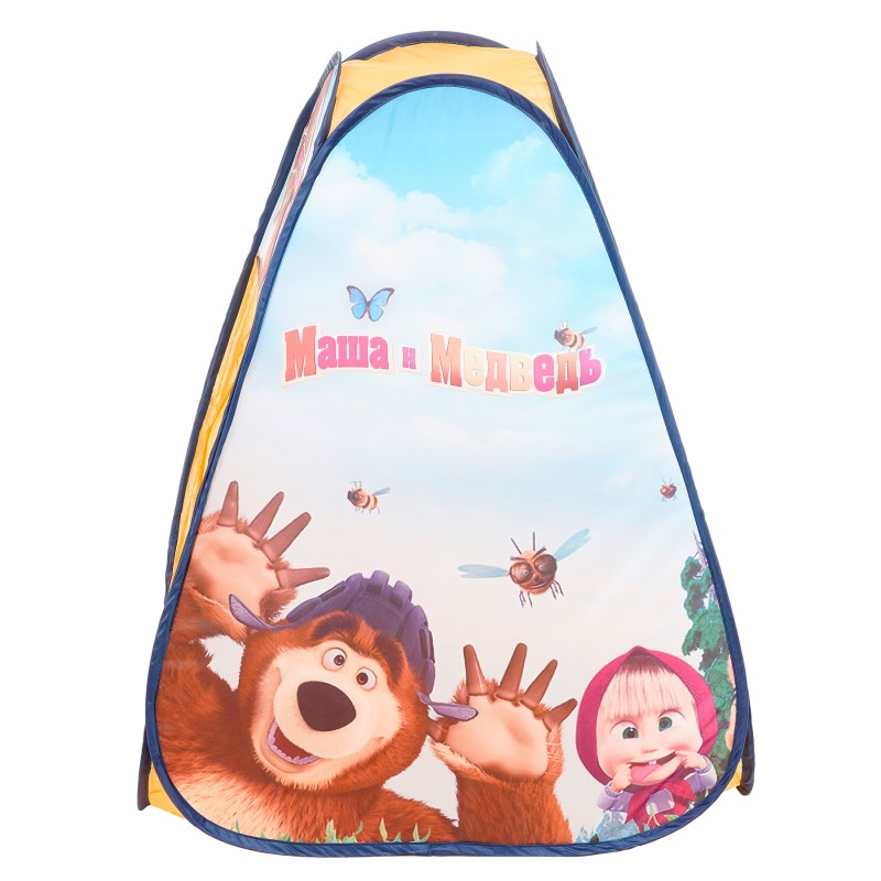 Детска палатка за игра с принт на Маша и Мечока + чанта ITTL