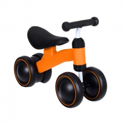 Детски велосипед за баланс с четири колела, оранжев