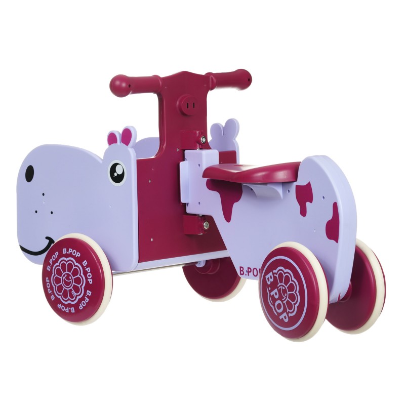 Детска количка за яздене Хипопотам със звук и светлина SNG