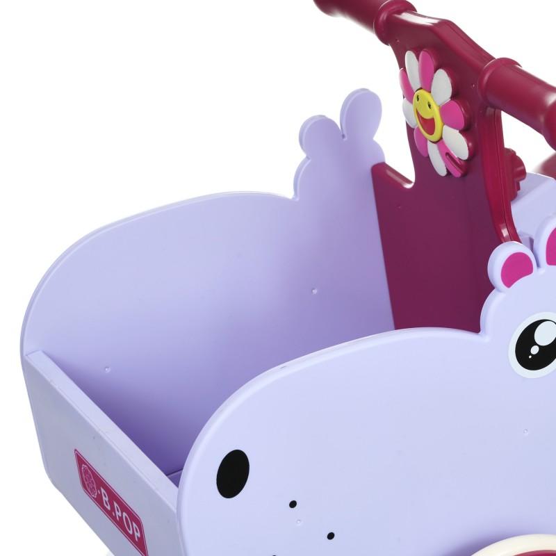 Детска количка за яздене Хипопотам със звук и светлина SNG