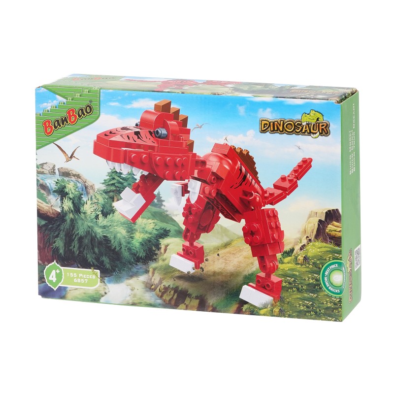 Конструктор червен динозавър със 159 части Banbao