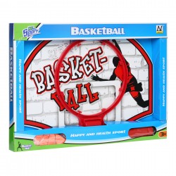 Баскетболно табло за стена с топка и помпа, червен GT 41925 2