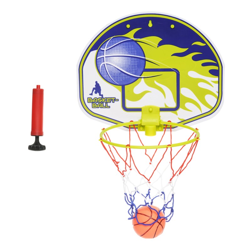 Баскетболно табло за стена с топка и помпа, син GT