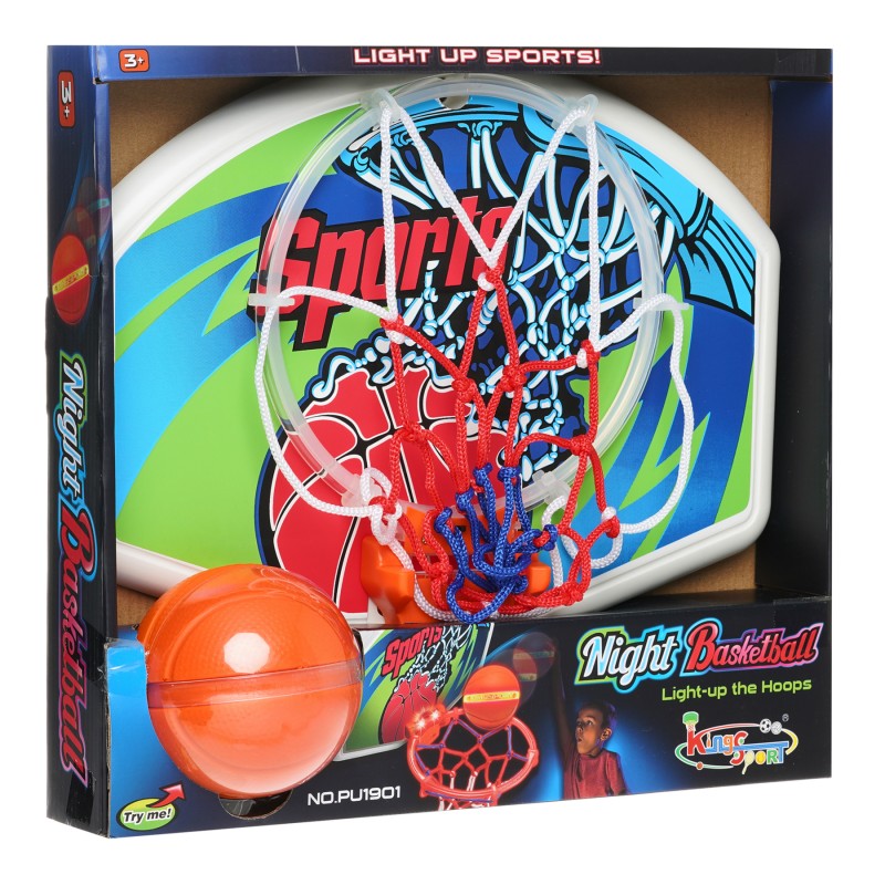 Комплект светещо баскетболно табло с топка King Sport