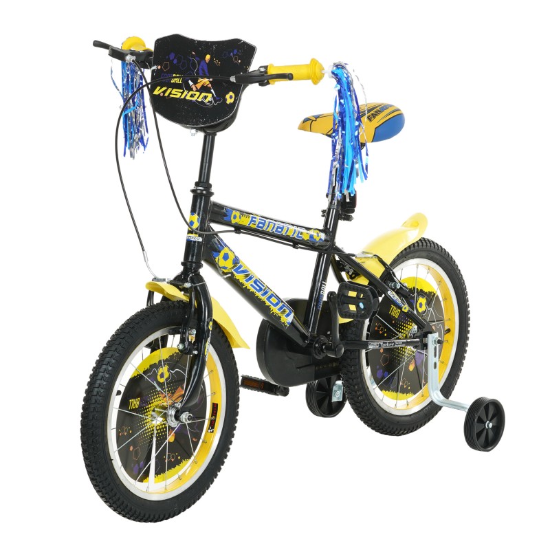 Детски велосипед VISION -  FANATIC 16" - Черен с жълто