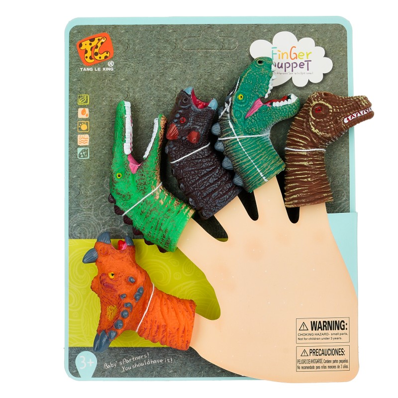 Детски играчки за пръсти с динозаври